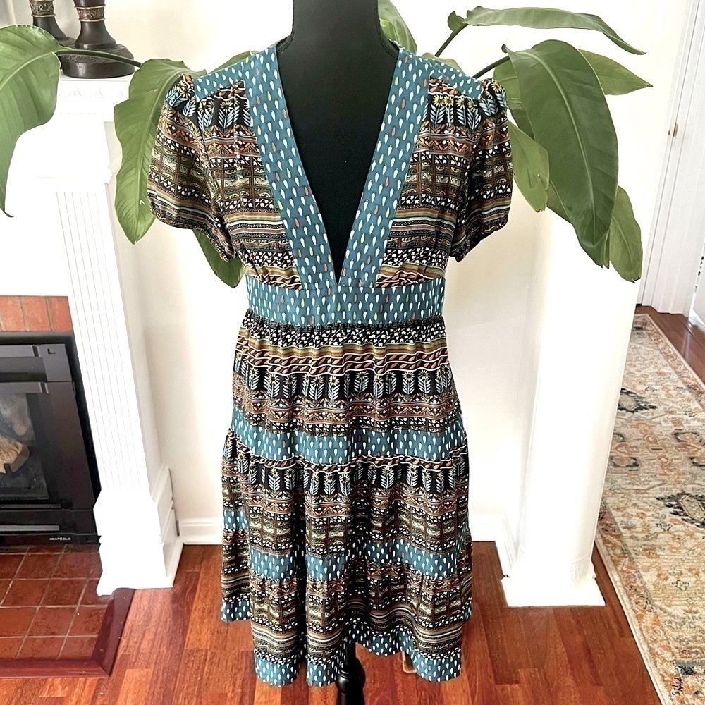 Anthropologie What Goes Around Comes Around Silk Dress